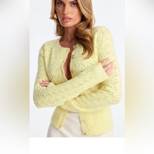 Fashion Nova Lemon Yellow  knit Cardigan